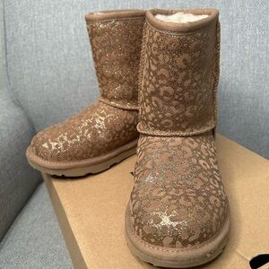 UGG Kids classic II Glitter Leopard boots